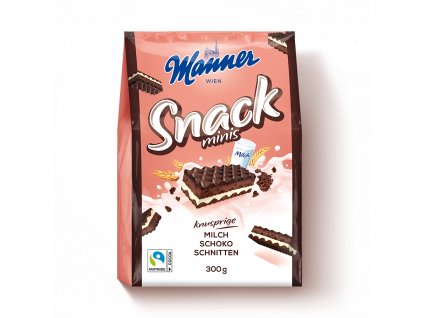 Manner Snack Minis Milch Schoko Schnitten mléčno kakaové mini sušenky 300g www.babatko.cz z Německa.png vynikající svačinka pro všechny