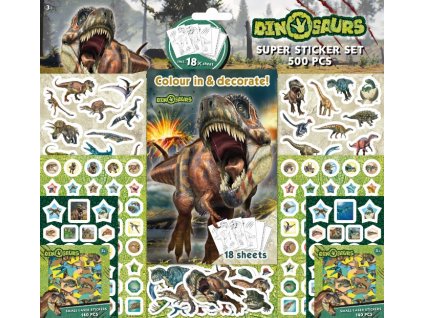 2082 8 dinosauri super sticker set