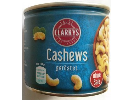 Clarkys - pražené oříšky "Kešu" bez soli, 150 g - z Německa