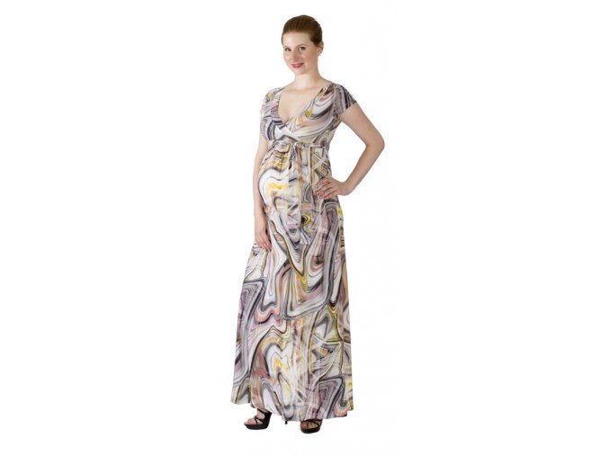 Tehotenské a dojčiace šaty Rialto Lonchette farebné kolieska 0513