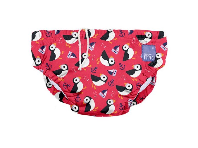 červené kojenecké plavky velikost S 5-7kg swim nappy puffin parade