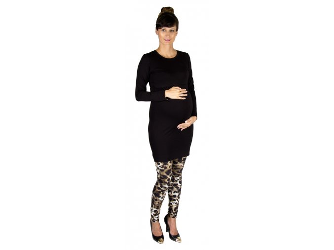Tehotenské a dojčiace Teplákové šaty Z Modálu Rialto Ladora, Čierne