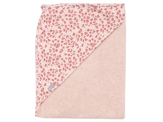 Růžová dětská froté osuška s kapucí od Bébé-Jou Leopard Pink
