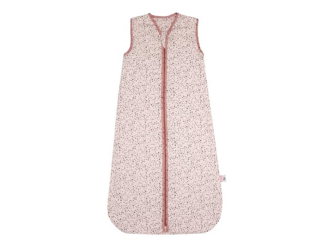 spaci-vak-bebejou-v-růžové-110cm-od cca 18 mesiacov-na-zip-uprostred-dvojvrstvový spací vak bez rukávov vyrobený zo 70 % bambusu a 30 % bavlny