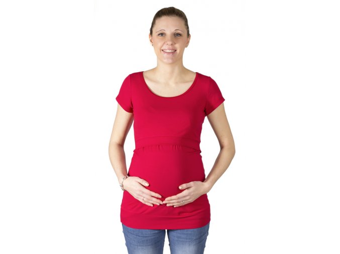 Dojčiace a tehotenské tričko Rialto Denisa, červené 0441