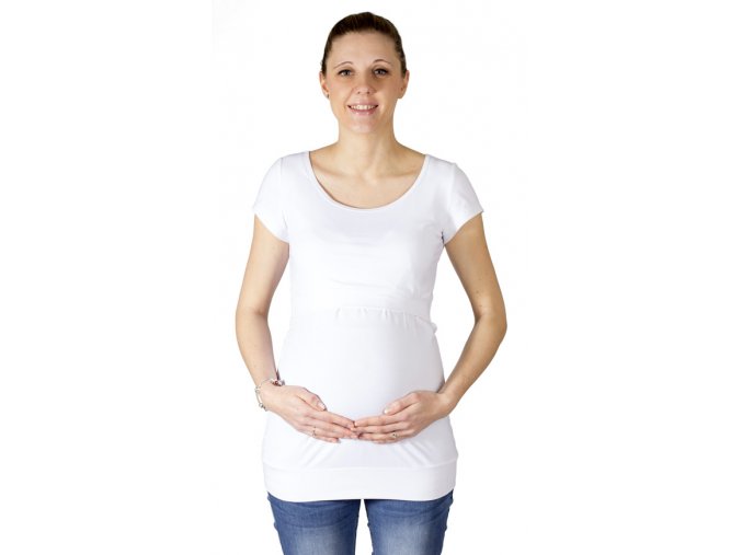 Dojčiace a tehotenské tričko Rialto Denisa, biela 0312