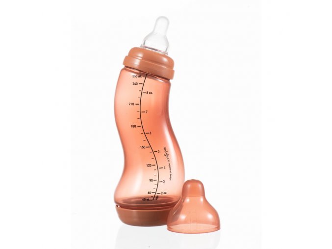 Dojčenská S-fľaška Difrax, Antikolik, tehlová, 250ml