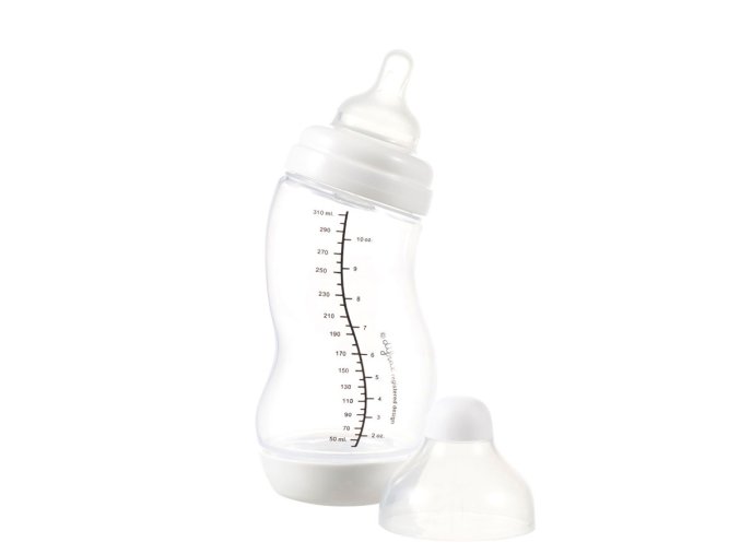 Dojčenská S-fľaška Difrax, široká, Antikoliková, biela - 310 ml