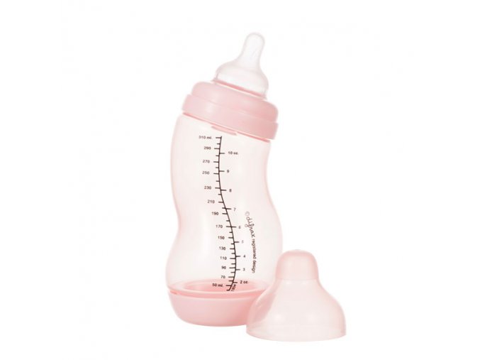 Dojčenská S-fľaška Difrax, široká, Antikoliková, ružová - 310 ml