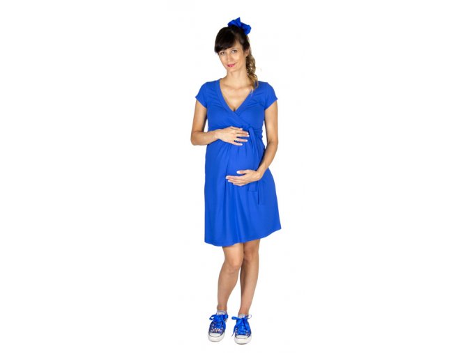 Tehotenské a dojčiace šaty Rialto Larochette modré 0442