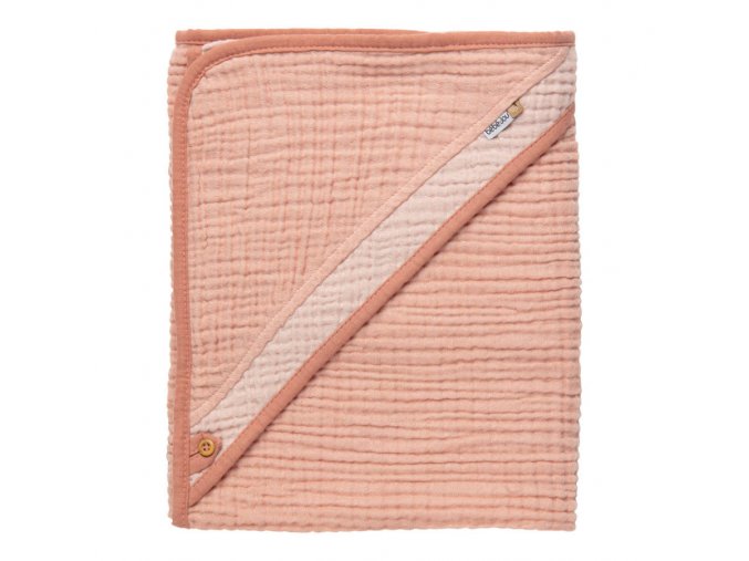 Mušelínový uterák s kapucňou Pure Cotton Pink