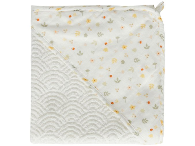 Froté uterák s kapucňou Bébé-Jou Bohemian Garden krémový