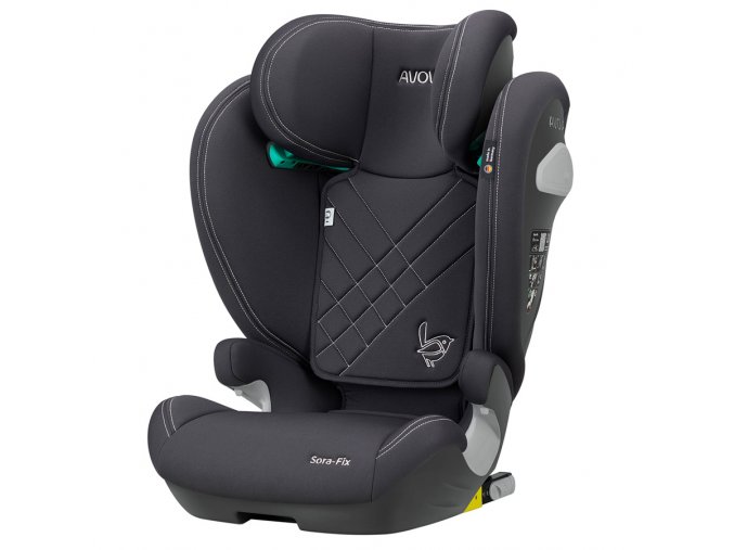 Autosedačka Avova Sora-Fix 2024 Koala Grey, 100-150 cm sivé, 3-12 rokov