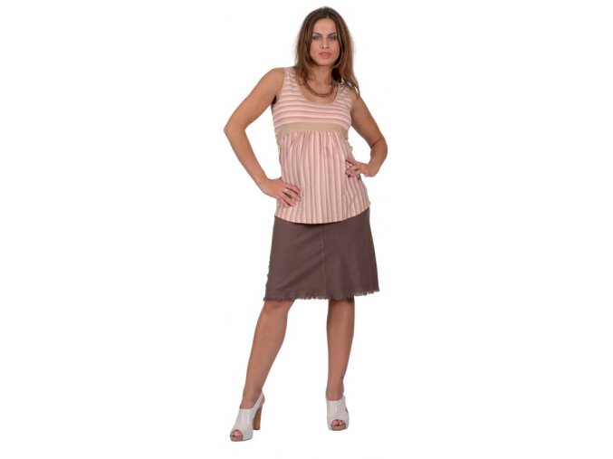 Těhotenská sukně RIALTO SANEM sv. hnědá 01246 (Dámská velikost 46)