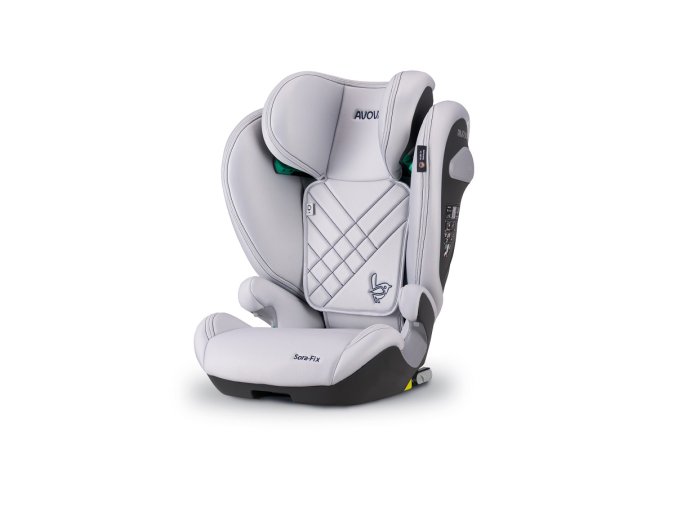 avova sora fix sky grey, autosedačka AVOVA Sora-Fix 2024 Sky Grey, 100-150 cm 3-12let