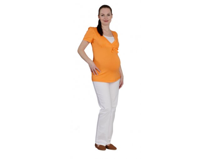 Těhotenské a kojící tričko RIALTO DUNA oranžová 0457 (Dámská velikost 46)