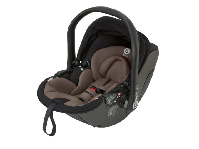 Náhradná škrupina k autosedačke Kiddy Evoluna I-size v čiernohnedej farbe, vrátane bezpečnostných pásov.
