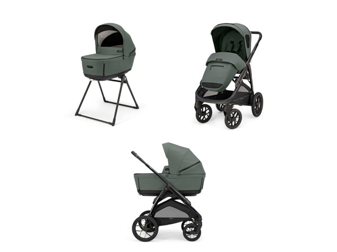 Odľahčený kombinovaný kočík do terénu APTICA XT Taiga Green 2025 s adaptívnym odpružením, vaničkou s 5-timi okienkami a novým o ​​1,5 kg ľahším podvozkom s veľkými kolesami.