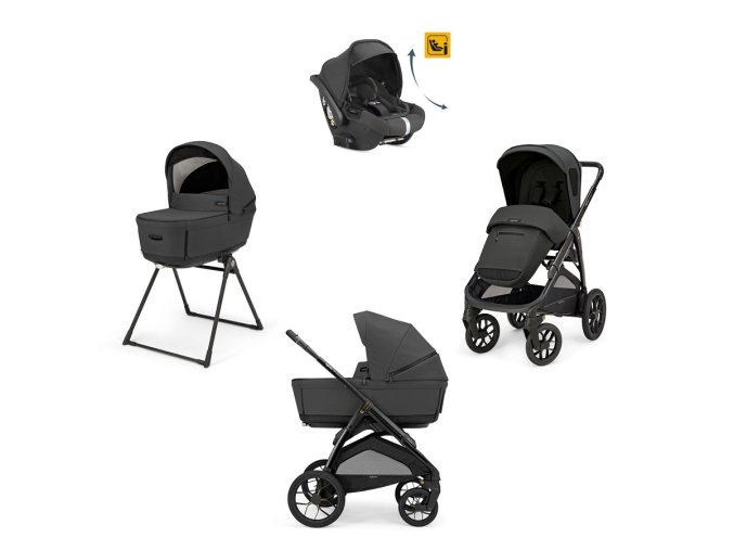 Odľahčený kočík do terénu APTICA XT Magnet Grey s adaptívnym odpružením, priestrannou korbičkou s 5-timi okienkami, o 1,5 kg ľahším podvozkom s veľkými kolesami a polohovacou autosedačkou DARWIN RECLINE. grafitový