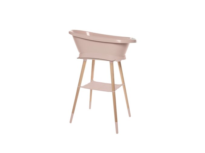 Sada komfortnej digitálnej detskej vaničky Bébé-jou Sense Edition Mellow Rose a luxusného stojana na vaničku Sense v rovnakej farbe.
