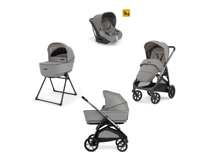 KA61S0PLG Kočík Inglesina Aptica Darwin 4v1 2025 Platinum Grey s autosedačkou s testom adac, s 5 okienkami, welcome pad a stand upom