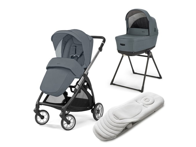 AAE59S0UNG Kočík Electa Duo 2v1 2025 Union Grey sivá dvojkombinácia s welcome pad a stand upom, s 5 okienkami, veľmi ľahký kočík Inglesina
