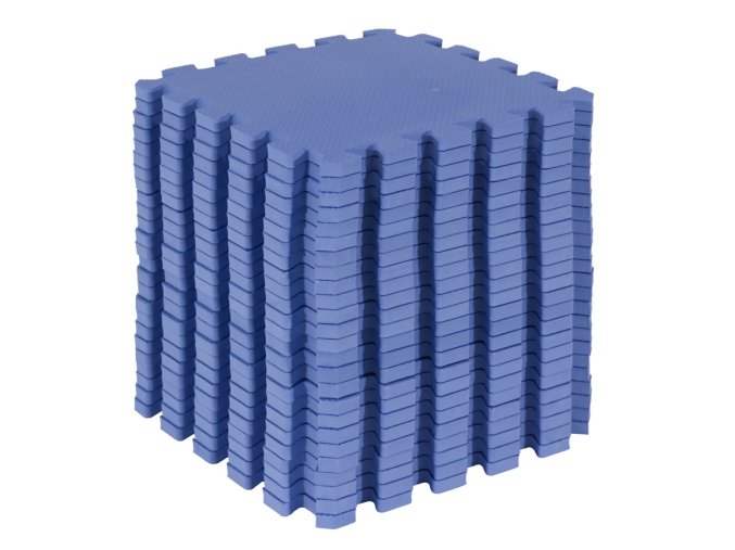 Detský penový hrací koberec z modrých puzzlí 150x150cm