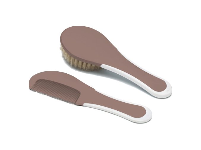 Hrebeň a kefa Bébé-Jou Mocha Mousse, hnedá