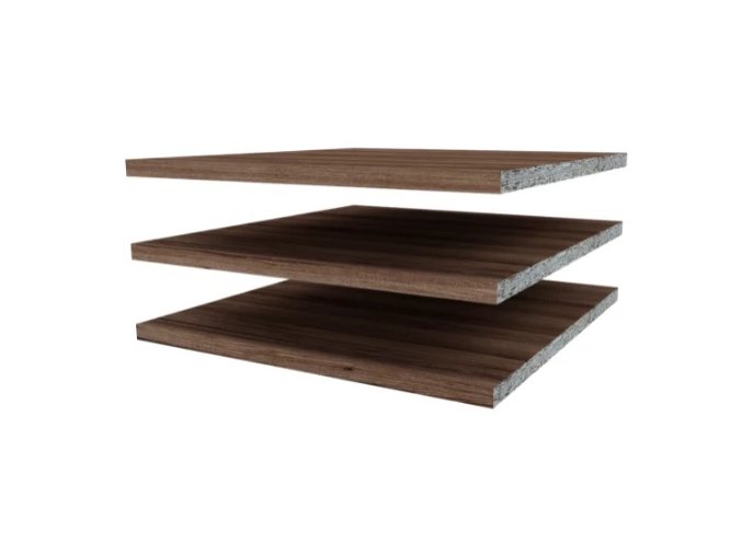 Poličky 3 ks k trojdielnej/dvojdielnej skrini Faktum Nest Walnut