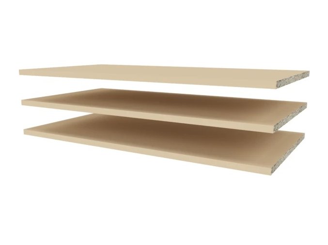 Poličky 3 ks k trojdielnej/dvojdielnej skrini Faktum Sienna Cappuccino