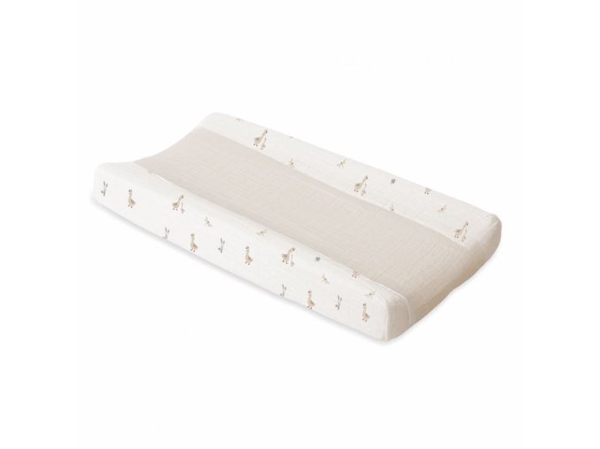 Mušelínový návlek na malú podložku Bébé-Jou Dear Goose, 75 x 45