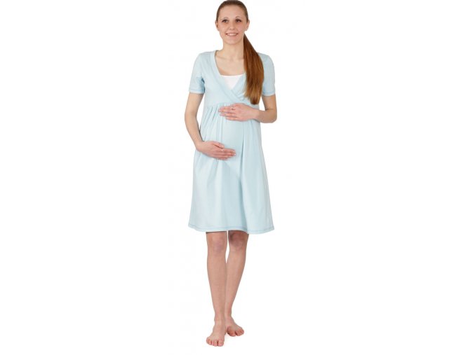 Tehotenská nočná košeľa na dojčenie Rialto Gloyl Svetlo Modra 0252