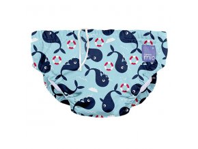 modré kojenecké plavky velikost S do 6ti měsíců tj. 5-7kg swim nappy whale wharf