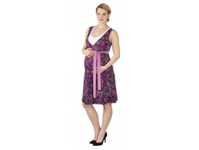 Tehotenské a dojčiace šaty Rialto Laarne fialové kolieska 0535