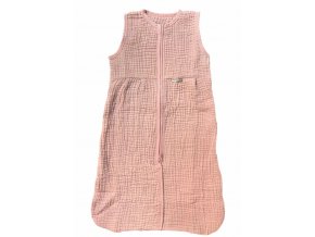 Spací vak Bébé-Jou Fabulous Pure Cotton Pink 70 cm z bavlneného mušelínu ružový