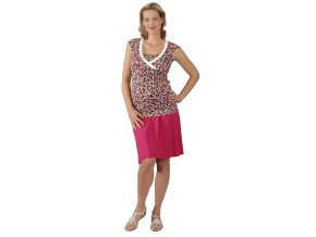 Těhotenské a kojící tričko RIALTO DERY růžový puntík 0257 (Dámská velikost 46)
