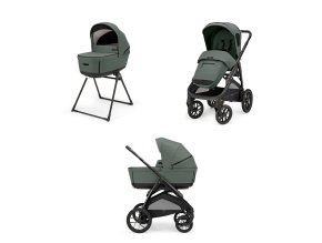 Odľahčený kombinovaný kočík do terénu APTICA XT Taiga Green 2025 s adaptívnym odpružením, vaničkou s 5-timi okienkami a novým o ​​1,5 kg ľahším podvozkom s veľkými kolesami.