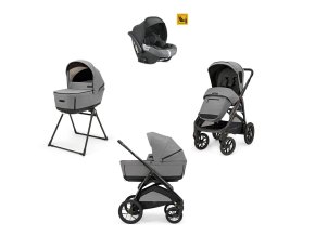 Odľahčený kočík do terénu APTICA XT Canyon Grey s adaptívnym odpružením, priestrannou korbičkou s 5-timi okienkami, o 1,5 kg ľahším podvozkom s veľkými kolesami a autosedačku DARWIN, ktorá v teste ADAC získala hodnotenie 2,0 sivý