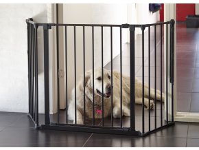 BabyDan Priestorová zábrana pre psíkov Pet Flex M, kovová, čierna 146cm
