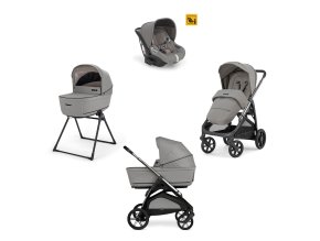 KA61S0PLG Kočík Inglesina Aptica Darwin 4v1 2025 Platinum Grey s autosedačkou s testom adac, s 5 okienkami, welcome pad a stand upom