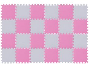 Hracia podložka z penových puzzlí Set24pink light grey