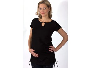 Těhotenské tričko RIALTO CRULE černé 0156 (Dámská velikost 46)