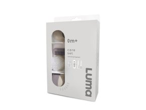Sada pre starostlivosť Luma - Almond mandľovo béžová, Obsahuje kúpací teplomer, manikúru, hrebeň a kefu.