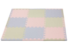 Hracia podložka puzzle s okrajom Silver Beige Pink 92x92 cm, ružová, strieborná, béžová