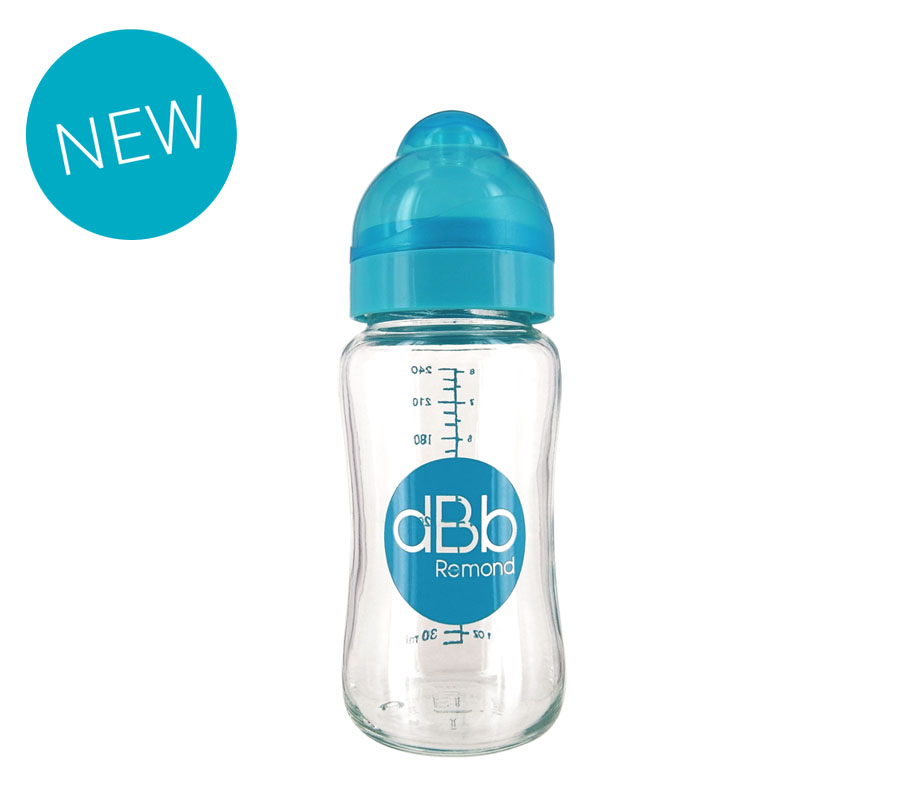 Dbb Detská Sklenená fľaša 240 ml so širokým Hrdlom Barva: tyrkysová