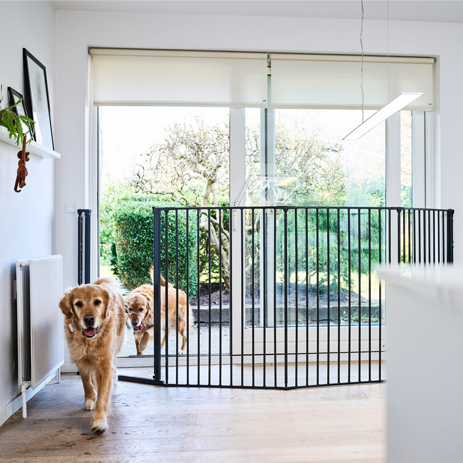 DogSpace Rocky L extra vysoká (105cm) priestorová zábrana, čierna