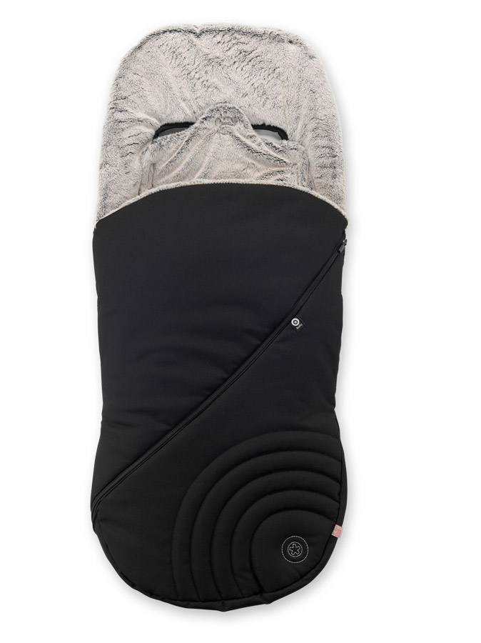 Zimný fusak do kočíka s kožušinou Kiddy Footmuff black