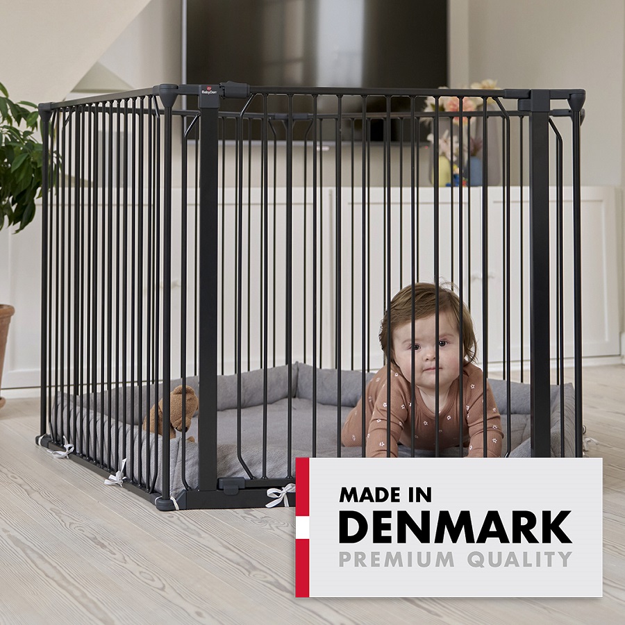 Univerzálna ohrádka BabyDan Carl Pentagon Playpen, čierna  90cm - 350cm