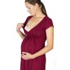 Tehotenské a dojčiace šaty Rialto Larochette Bordó 0520