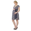 Tehotenské a dojčiace šaty Rialto Larochette tmavomodrá+biely vzor 0565